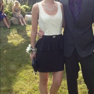 Cream and black lace dress